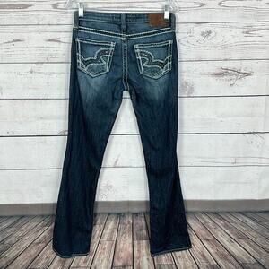 Big Star Jeans Womens 27 Blue Maddie Bootcut Dark Western Embellished Cowgirl